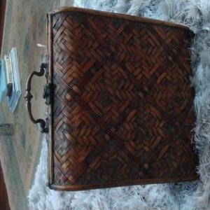 Decorative woven wood box